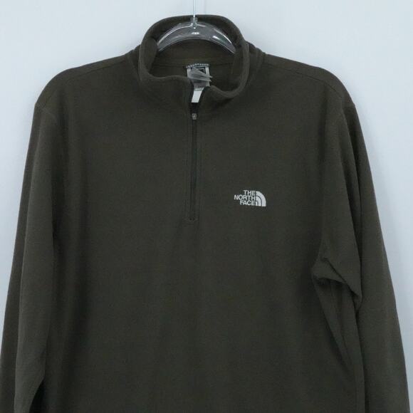 North Face Pullover Mens Medium Green TKA 100 Fleece Quarter Zip Outdoor Hiking‎ - Picture 6 of 13